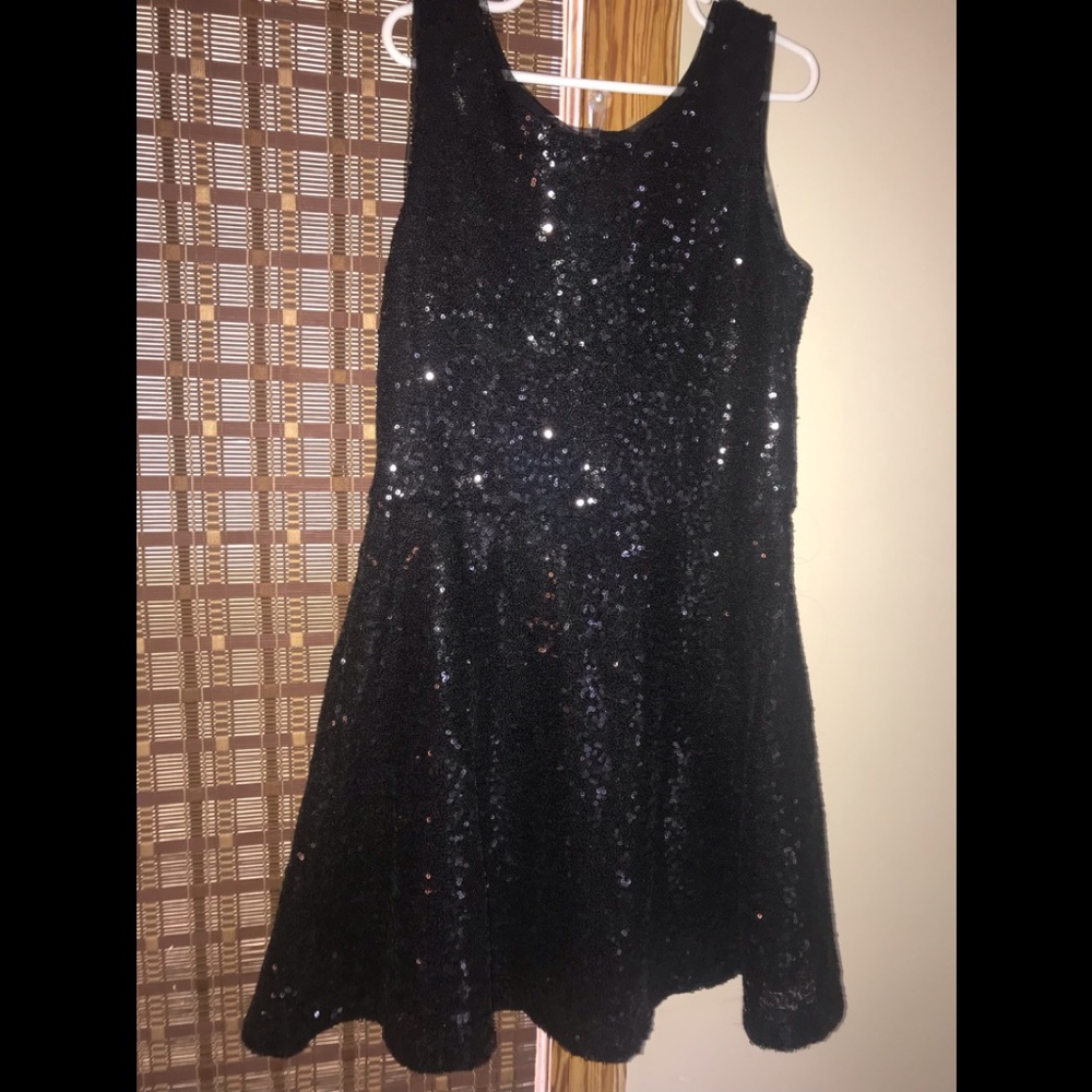 Girls blk sequins dress